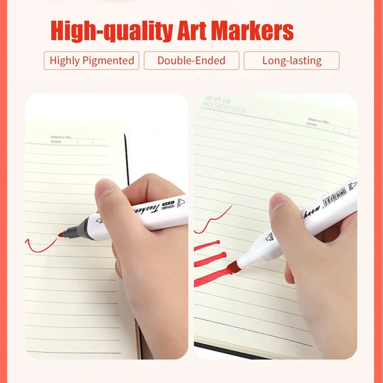 Raylu Paper® 24 Double Tip Marker Pens Professional Vivid Color