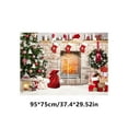 thumbnail image 3 of Boovnll Christmas Tapestry Christmas Tree Snow Scene Photo Background Hanging Cloth Christmas Event Party Decoration Background Wall Cloth, 3 of 6