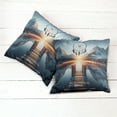 thumbnail image 5 of Ambesonne Lake Throw Pillow Cover Pack of 2, Sunset Horizon Dreamcatcher, 2 Pcs-36"x16", Slate Blue Orange, 5 of 5