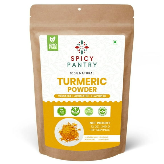 Spicy Pantry Turmeric Powder (12 oz) – Ground Turmeric Root, Vibrant Golden Color, 100% Pure, No Additives