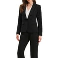 thumbnail image 4 of INSPIRE CHIC Blazers for Women Business Casual One Button Front Long Sleeve Work Office Suit Jackets with Shoulder Pads XS Black, 4 of 6
