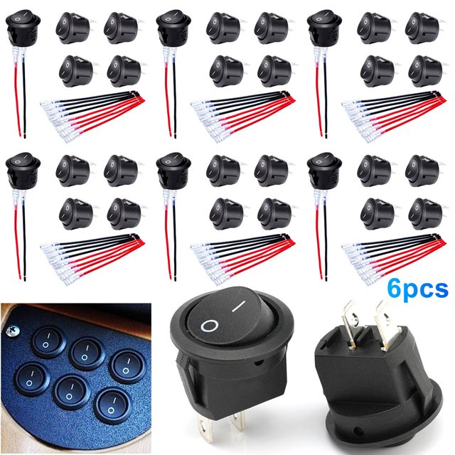 Interruptor basculante 5 uds. encendido y apagado DC12V-24V para automóvil automotriz