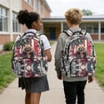 thumbnail image 4 of FKELYI Camo USA Flag Bear Print 17 Inch School Backpack for Boys Spacious Book Bag with Multi Pockets Girls Schoolbag Lightweight Travel Bags for Teen Children, 4 of 7
