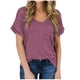 thumbnail image 1 of Fiudx Camisas para Mujer Camiseta de Manga Corta con Cuello En V y Bolsillos Informales para Mujer, 1 of 4