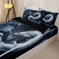 thumbnail image 3 of Homewish Yin Yang Chinese Dragon Zipper Full Size Comforter Sets with Fitted Sheet and 2 Pillowcases For Men And Women,Black White Mystical Zipper Bedding Set,Black Reversible,4-Piece, 3 of 7