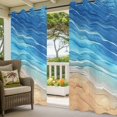 thumbnail image 5 of Outdoor Curtains for Patio Waterproof, Blue Ombre Coastal Windproof Pravicy Outside Porch Blackout Curtain, Summer Nautical Beach Ocean Seaside Sun Blocking Grommets Curtains for Cabana 54"x95", 5 of 9