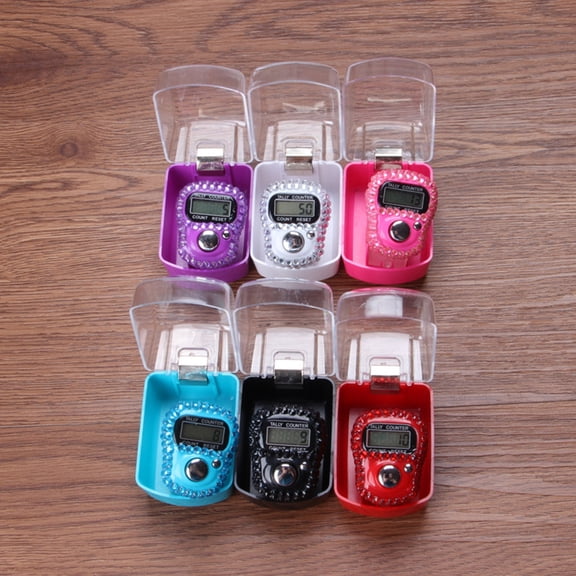 ZenCart Rhinestone Electronic Counter Ring Portable Lightweight Manual Count Clicker LCD Digital Display Resettable Mini Hand Tally Counter
