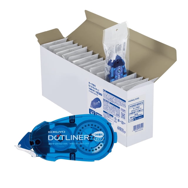 Recambio de cinta adhesiva KOKUYO TA-D400-08NX15, 15 unidades, 16 m x 0,8 cm