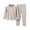 Coffee, variant on BFHHYA Kids (1-12Y) Thermal Underwear Set Boys Girls Striped Long Sleeve Top & Elastic-Waist Cuffed Pants Loungewear Set Sleepwear for Fall/Winter