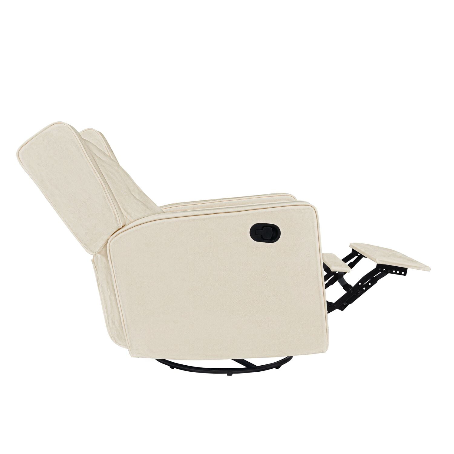 Relieve Muscle Aches with Nursery Glider, Upholstered Rocker Recliner Comfortable Rocking Chair with 360° Swivel Motion, Soft Cushions for Nursing and Bonding, Baby Reclining Chair - Cream
