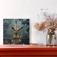thumbnail image 2 of WOBOGO The Tower Of Paris Wall Clock 7.78 Inch Battery Operated Silent Unit Square Rustic Vintage Style for Home Bedroom Office Black Pointer, 2 of 8