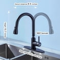 thumbnail image 4 of Kitchen Faucet with Pull Down Sprayer, MultiFunction Stainless Steel Single Handle High Arc Kitchen Sink Faucet, Swivel Modern Commercial Kitchen tap with Deck Plate, 4 of 7
