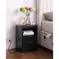 thumbnail image 3 of Jopath 2 Drawer Small Nightstand with Charging Station,Wooden End Table with Drawer and Opening Shelf,Side Table for Bedroom Living Room Dorm Office,Black, 3 of 8