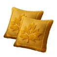 thumbnail image 2 of NWOKYZGH Halloween Plush Pillow Covers 17x17 Set of 2 Maple Leaves Embroidery Throw Pillow Covers Farmhouse Thanksgiving Home Decor Cushion Covers for Couch Sofa Bed, 2 of 6