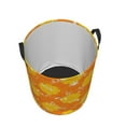 thumbnail image 3 of LNWH Laundry Basket, Orange Flower Graffiti Pattern Foldable Laundry Hamper With Handles Waterproof, Medium Size, 3 of 8