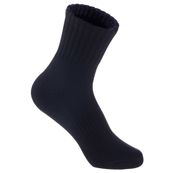 Unisex Children Girl's Boy's 3 Pairs Low Crew Cushioned Sports Socks Solid JH0105 M 9Y-12Y (Black)