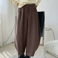 thumbnail image 2 of FAIWAD Women High Elastic Waist Wide Leg Corduroy Pants Casual Comfy Solid Color Plus Size Pants, 2 of 7