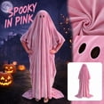 thumbnail image 6 of Pink Ghost Costume for Adults, Soft Ghost Sheet Costume with Eye Holes, Loose Full Body Sheet Ghost Costume for Halloween Group Party Cosplay, 6 of 6