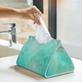 thumbnail image 6 of Cauagu Cyan Mint Marble for Large Tissue Box Cover Rectangular–Plus Size Rectangle Tissue Box Holder Long Tissue Holder for Bathroom/Car/Office Decor 7.9X4.9X4.9'', 6 of 7