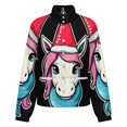 thumbnail image 5 of Jackets for Women Winter Coat Jackets Flannel Stand Collar Jacket(Christmas Unicorn Hat Scarf,Size:S-4XL), 5 of 7