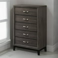 thumbnail image 6 of 50 Inch Classic 5 Drawer Tall Dresser Chest with Metal Handles Oak Gray - Saltoro Sherpi, 6 of 6