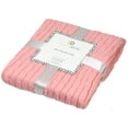 thumbnail image 3 of Legacy Decor Cable Knit Sweater Design Soft Lightweight Throw Blanket, Pink 50” x 60”, 3 of 3