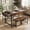 Retro, variant on Space-Saving Dining Table Set for 4 with Bench and 2 Chairs, Rectangular Kitchen Table with 2 Storage Drawers and Under-Bench Rack, MDF Top and Steel Frame, Tuck-Under Seating, Easy Clean,Grey