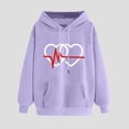 thumbnail image 2 of Posijego Womens Cute Hoodies Heart Hooded Long Sleeve Sweatshirts with Pocket Women's Pullover Tops, 2 of 6