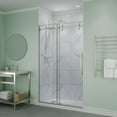 thumbnail image 4 of Ozean Series 44-48"W x 76"H Frameless Shower Door with Sliding in Brushed Nickel with Tsunami Guard Tempered Clear Glass, 4 of 12