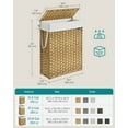thumbnail image 6 of 14.5 Gallon (55L) Wicker Laundry Hamper with Lid Laundry Basket with Handles Clothes Hamper Adult Natural, 6 of 6