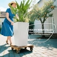 thumbnail image 3 of Outsunny Set of 3 Tall Planters with Drainage Holes, Outdoor & Indoor Flower Pot Set for Front Door, Entryway, Patio and Deck, White, 3 of 9
