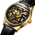 thumbnail image 2 of Men's Automatic Mechanical Watch 3ATM Waterproof Wristwatch with Genuine Leather, 2 of 8