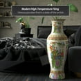 thumbnail image 3 of Large 36" Satsuma Birds & Flowers Porcelain Tung Chi Vase, 3 of 7