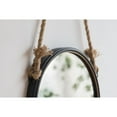 thumbnail image 3 of Hassch Round Wall Mirror - Circle Mirror 19.5 Inch Metal Framed Wall Mounted, Round Mirror with Hang Rope, Rustic Farmhouse Decorative for Bathroom, Living Room, Bedroom,Vanity,Entryway, Black, 3 of 6
