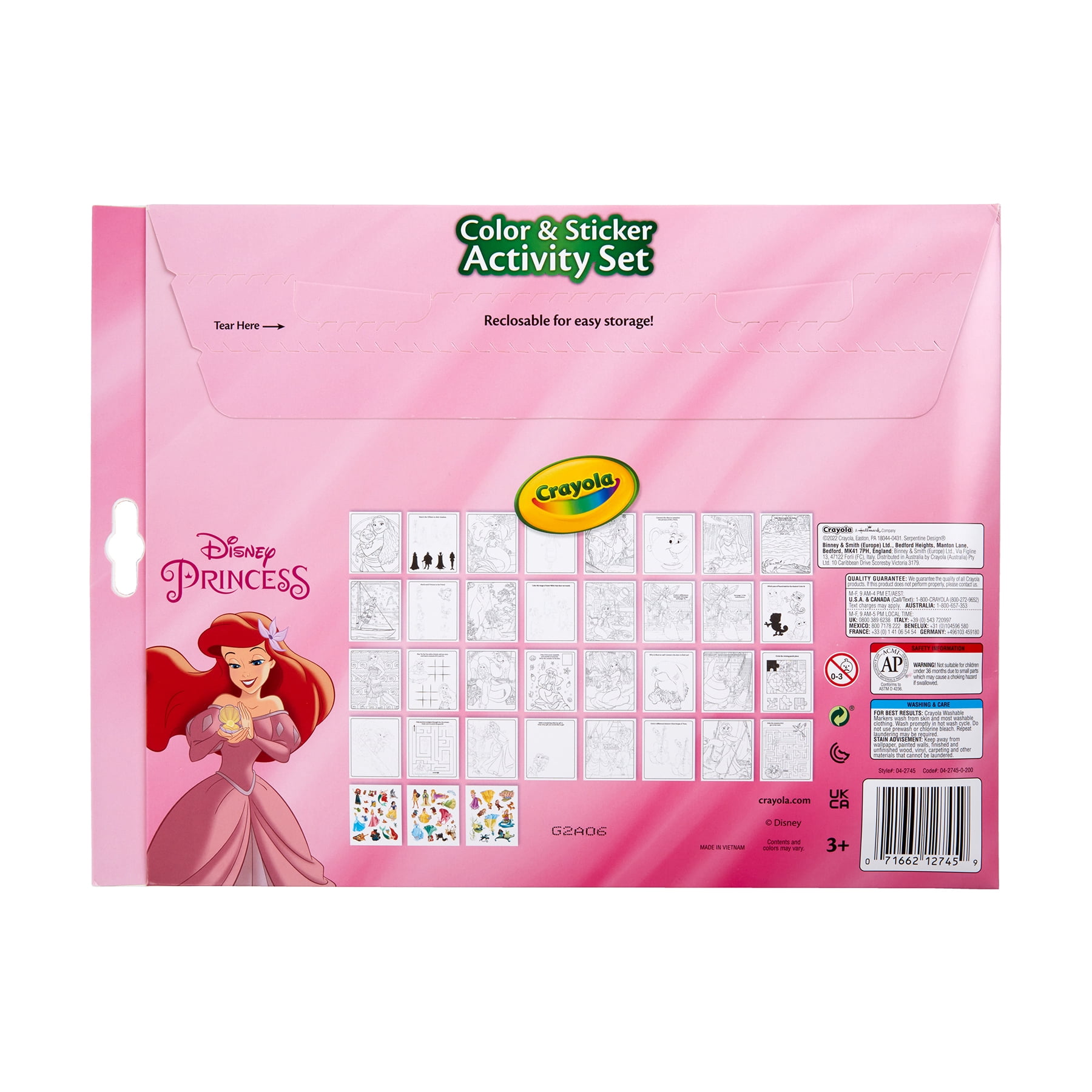 Crayola Color & Sticker Activity Set, Princess, 3 Sets
