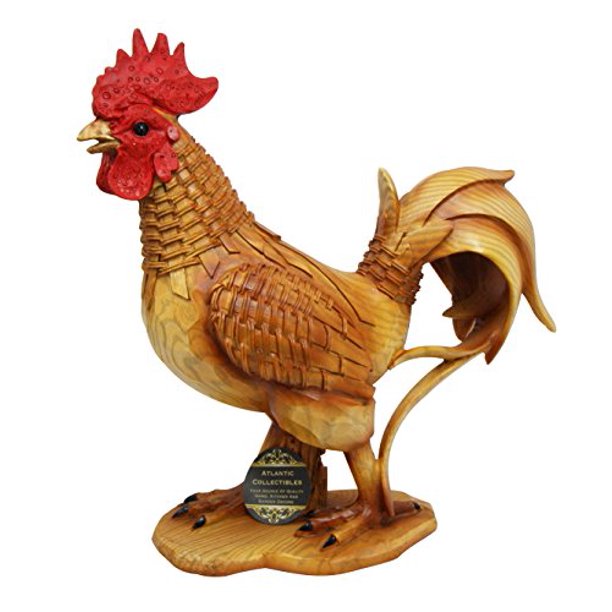 Atlantic Collectibles Country Farm Alpha Rooster Decorative Figurine 9.