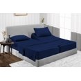 thumbnail image 2 of Split King 5-Piece Sheet Set, 300-TC Giza Cotton, 10 inch Deep Pockets - Navy Blue, 2 of 7