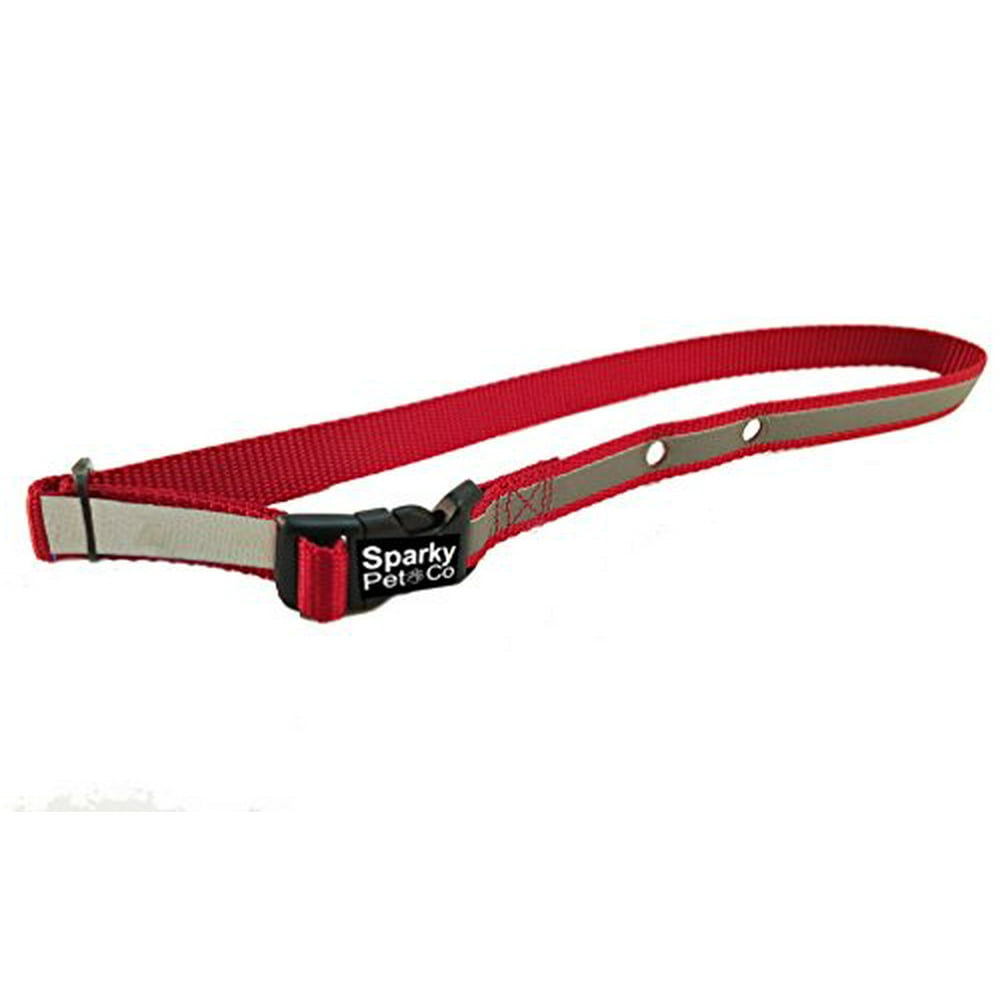 Invisible Fence Reflective Red Dog Collars 1 Inch " 2 Hole 1 5/8" Apart