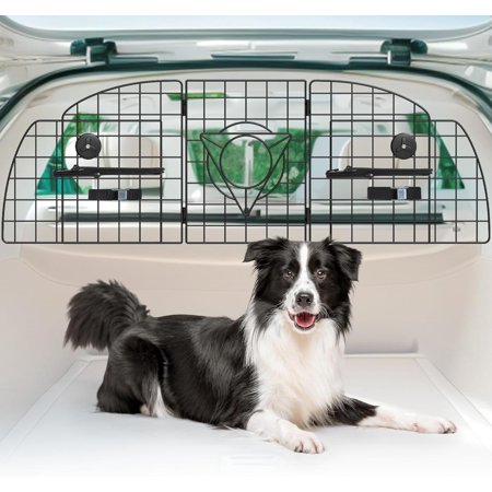 Txbizzer Dog Car Barrier for SUVs, Cars, Vehicles and Trucks Cargo Area, Universal Fit Adjustable Heavy-Duty Pet Divider Gate with Metal Mesh for Safety Driving Travel Accessories