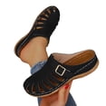 thumbnail image 4 of Xdegoge Sandals for Women Casual Summer Closed Toe Cutout Mule Clogs Flatform Slide Slippers Low Wedge Adjustable Buckle Strap Walking Shoes, 4 of 8