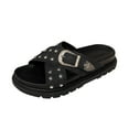 thumbnail image 2 of Womens Summer Sandals Platforms Criss Cross Adjustable Buckle Slip On Open Toe Cushion Slides Vacation Beach Slippers Black Women Sandal, 2 of 10