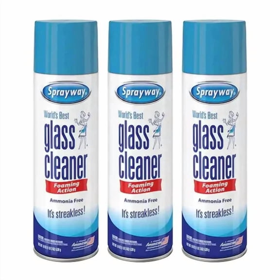 Foaming Glass Cleaner (3-Pack) Streak Free Window And Mirror Cleaning Spray Foam