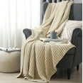 thumbnail image 3 of Sheetsnthings Cozy Viscose from Bamboo-Cotton Blend Waffle Blanket (Full/Queen Size 92x96 , Beige) Lightweight and Breathable for Year Round Use, 3 of 3