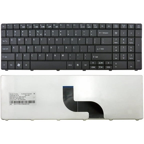 New Laptop Keyboard Compatible Acer Aspire E1-531-4806 E1-531-4836 E1-531-4861 E1-531-4868 E1-531-4919 US Black Color