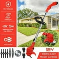 thumbnail image 2 of Cordless Electric Weed Eater Battery Powered Lightweight Weed Grass Trimmer Edger For quickly trims over-long weeds on lawn garden, 2 of 7