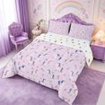 thumbnail image 3 of Manfei Cute Floral Unicorn King Size Comforter Sets 3pcs,Cartoon Animal Comforters King Size,1 Comforter and 2 Pillowcases,Reversible, 3 of 6