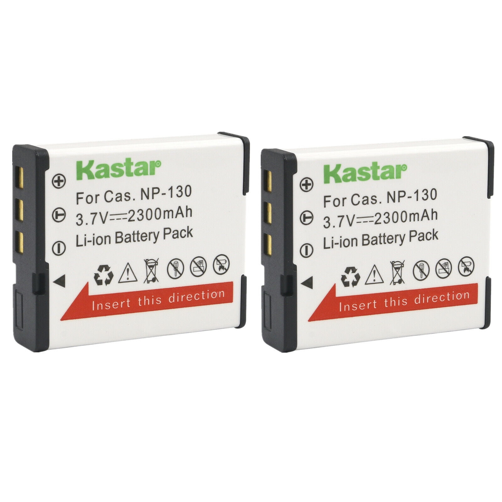 Kastar 2-Pack Battery CNP-130 Replacement for Casio Exilim EX