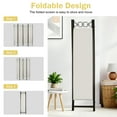 thumbnail image 4 of Room Dividers with 4 Panels Privacy Screen Folding Wall Dividers Room Partitions Dividers for Home Office, Beige, 4 of 7