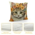 thumbnail image 4 of Happy Fall Hello Pumpkin Cat Decorative Throw Pillow Cover, Autumn Sunflower Flower Kitty Orange Porch Outdoor Home Decor, Kitten Maple Leaves Farmhouse Couch Cushion Case, 4 of 5