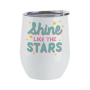 Craft Express 6 Pack 12 oz Glitter Sparkling Stainless Steel Stemless Sublimation Cups